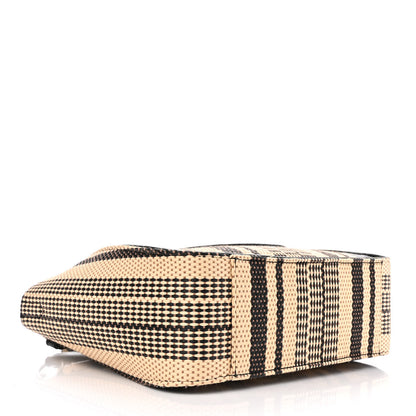 Stella McCartney Raffia Striped Perforated Logo Mini Crossbody Black 4 of 9