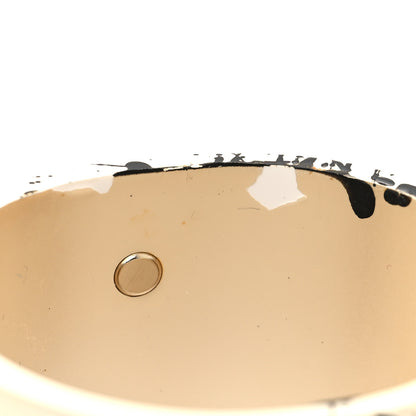 Chanel Matte Jackson Pollock Splattered Paint CC Cuff Ivory 5 of 5