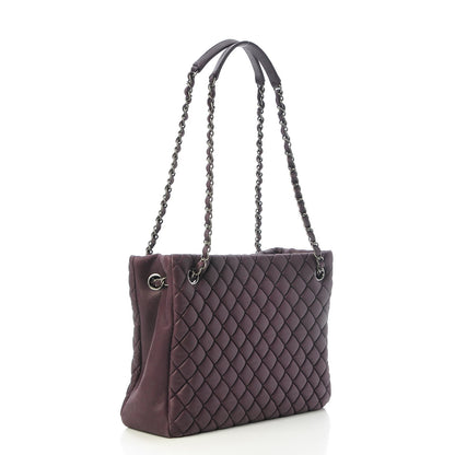 Chanel Iridescent Calfskin Small New Bubble Quilt Tote Plum 3 of 9