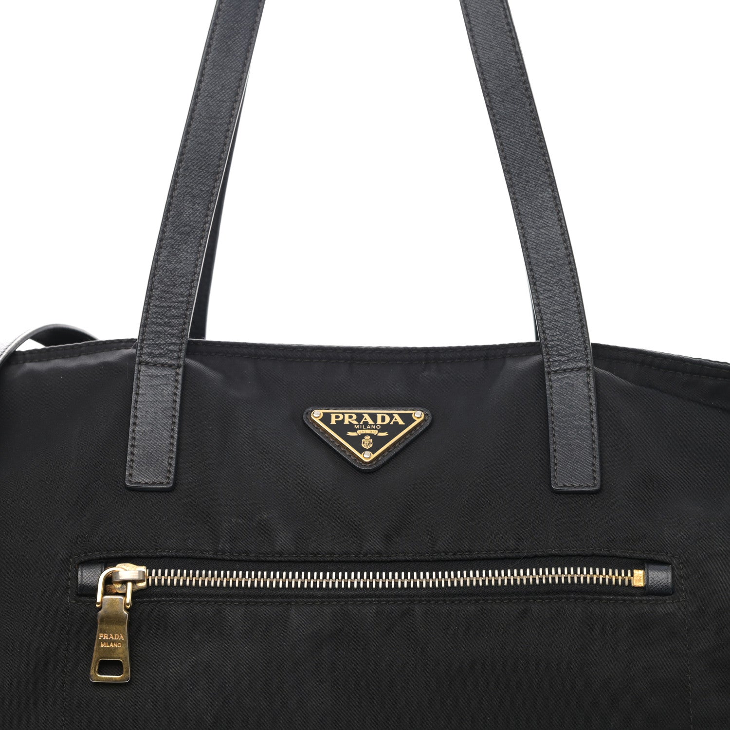 Prada Tessuto Nylon Saffiano Shopping Tote Black 8 of 12