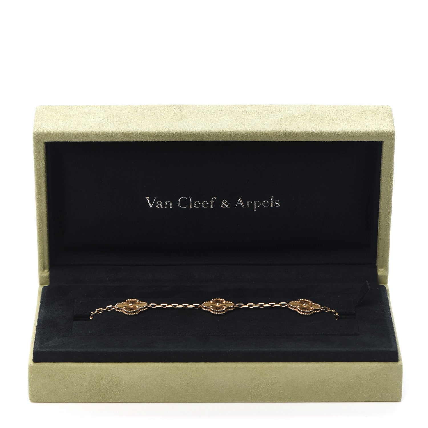 Van Cleef & Arpels 18K Yellow Gold 5 Motifs Guilloche Vintage Alhambra Bracelet 7 of 7