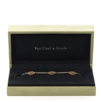 Van Cleef & Arpels 18K Yellow Gold 5 Motifs Guilloche Vintage Alhambra Bracelet 7 of 7