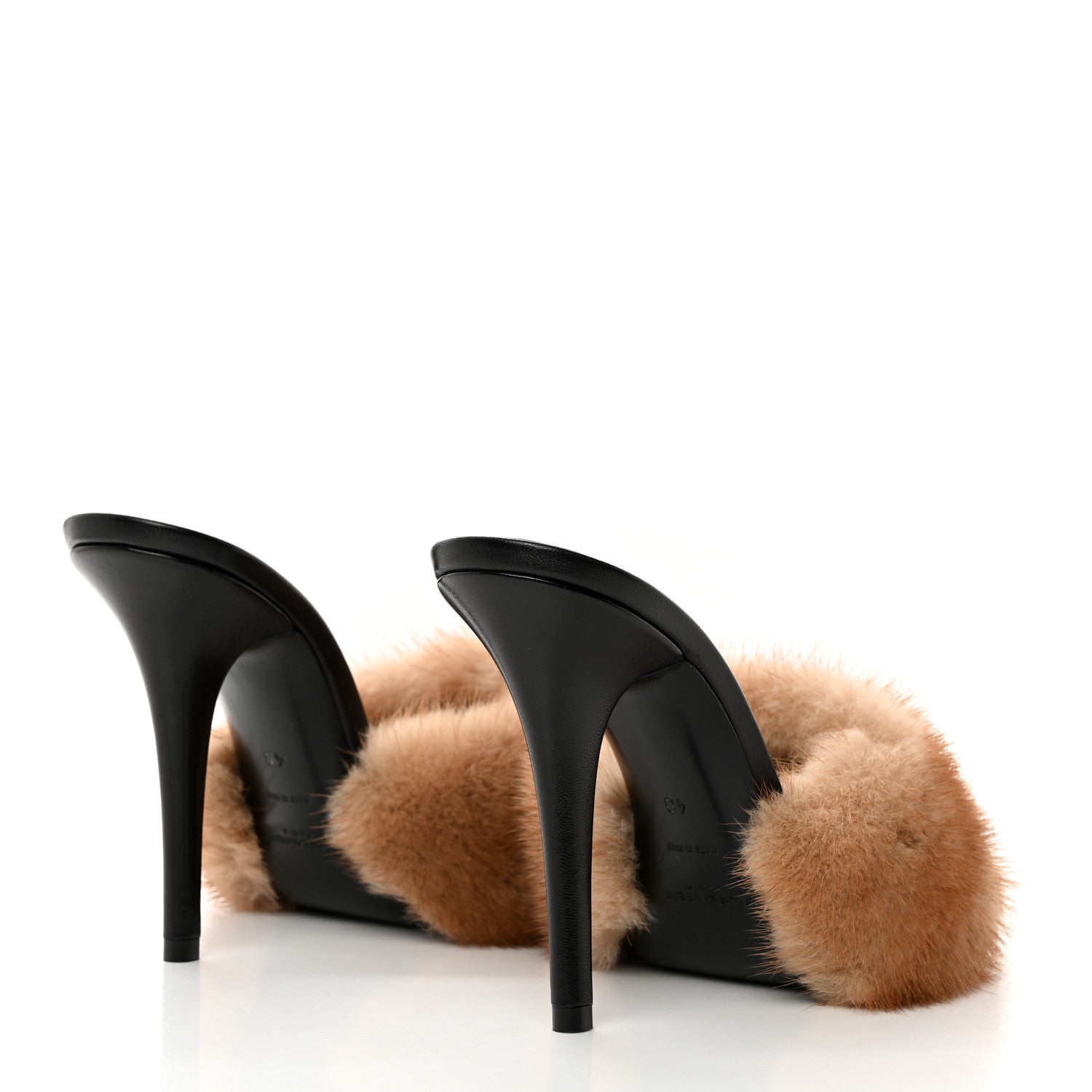 Saint Laurent Mink Calfskin Roy Mule Sandals 40 Tan 4 of 9