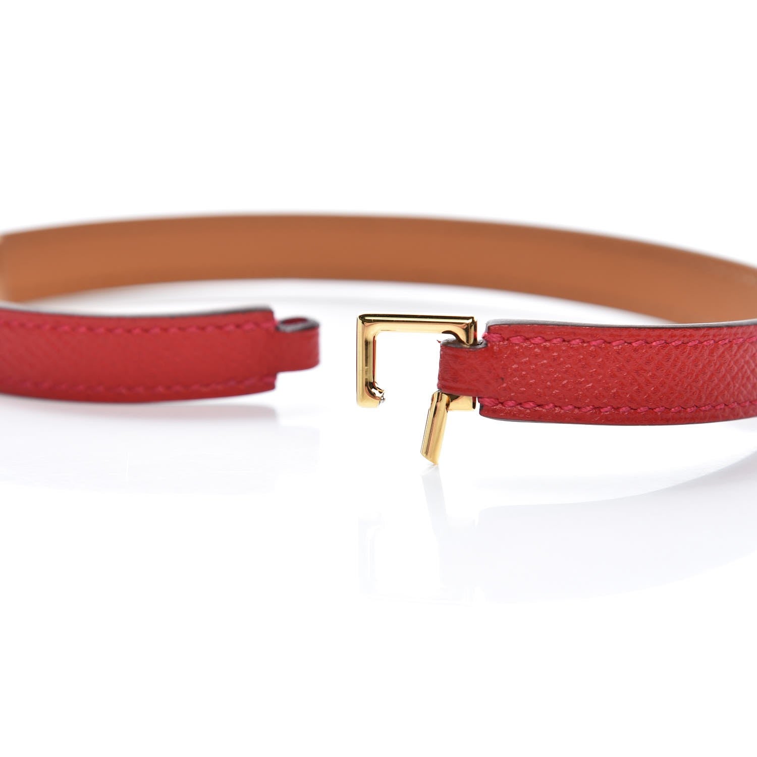Hermes Epsom Rivale Double Tour Bracelet S Rouge Casaque 7 of 8