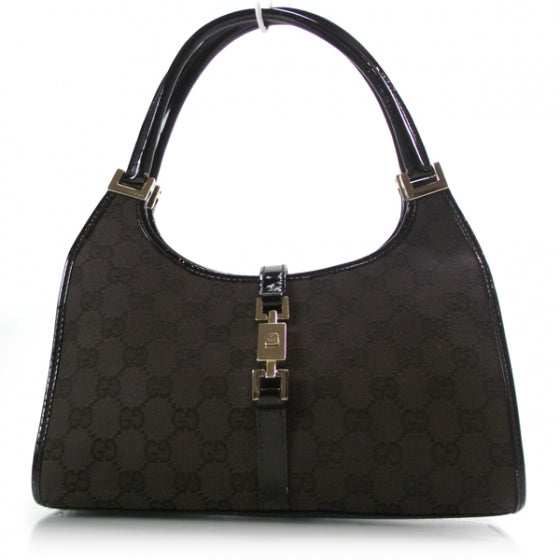 Monogram Patent Small Bardot Bag Brown