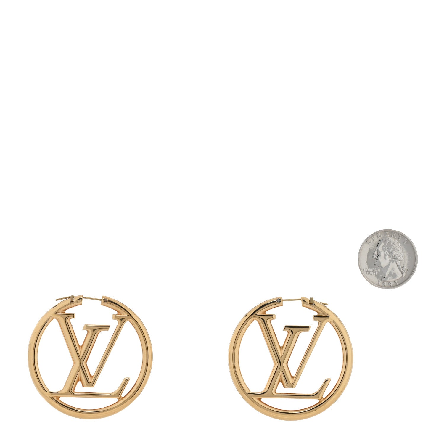 Louis Vuitton Metal Louise Hoop Earrings Gold 2 of 5