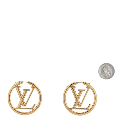 Louis Vuitton Metal Louise Hoop Earrings Gold 2 of 5