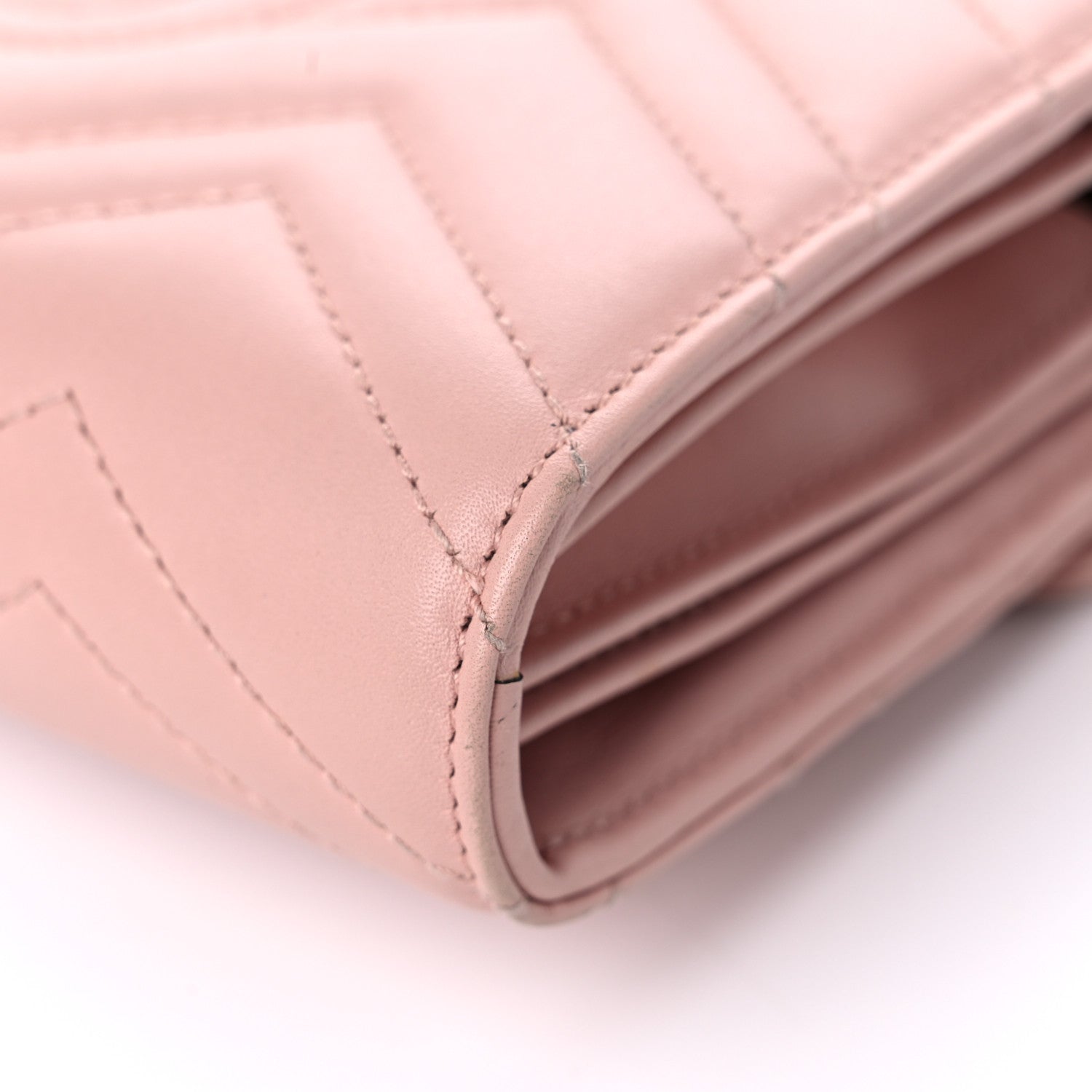Gucci Calfskin Matelasse GG Marmont Chain Wallet Perfect Pink 10 of 13