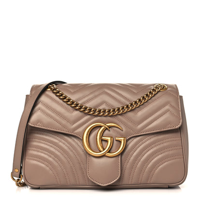 Gucci Calfskin Matelasse Medium GG Marmont Shoulder Bag Porcelain Rose 1 of 9