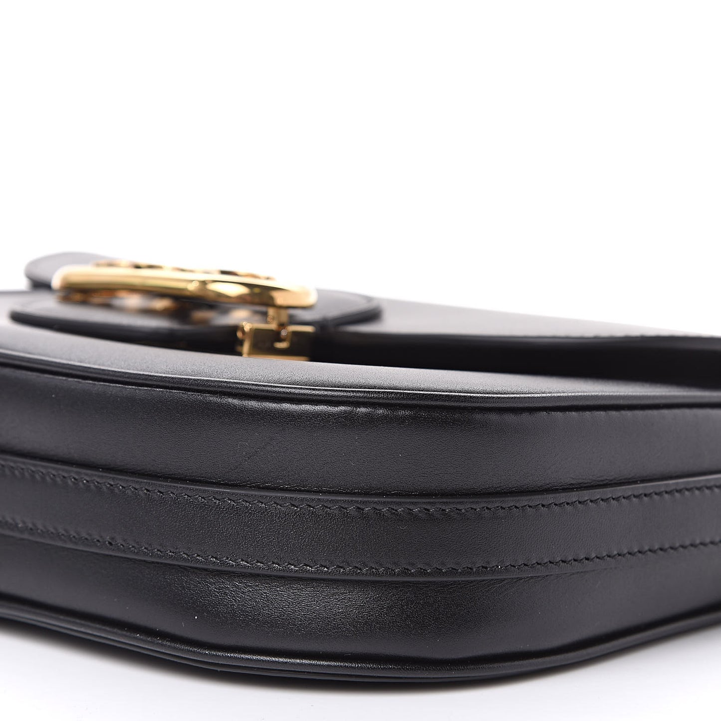 Shiny Calfskin Medium Chain Maillon Triomphe Black