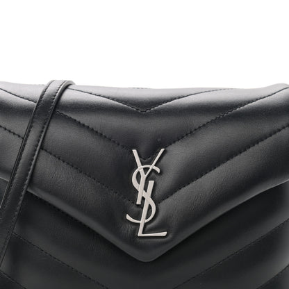 Saint Laurent Calfskin Y Quilted Monogram Toy Loulou Crossbody Bag Black 9 of 12