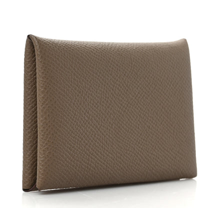 Hermes Epsom Calvi Card Case Etoupe 3 of 6