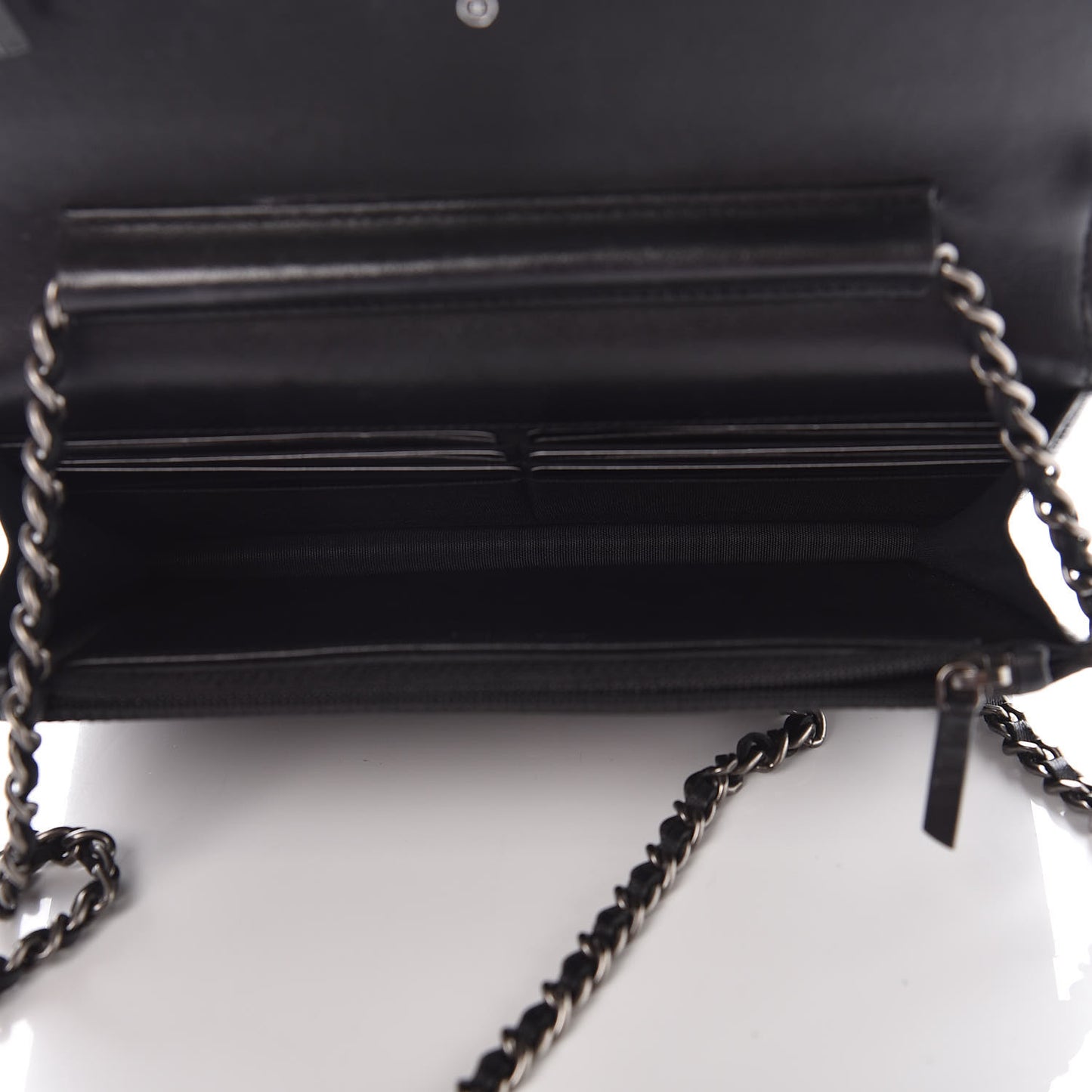 Lambskin Quilted Boy Wallet On Chain WOC Black