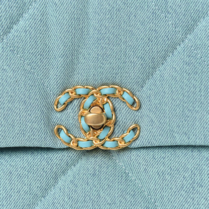 Chanel Denim Quilted Medium Chanel 19 Flap Neon Blue 10 of 10