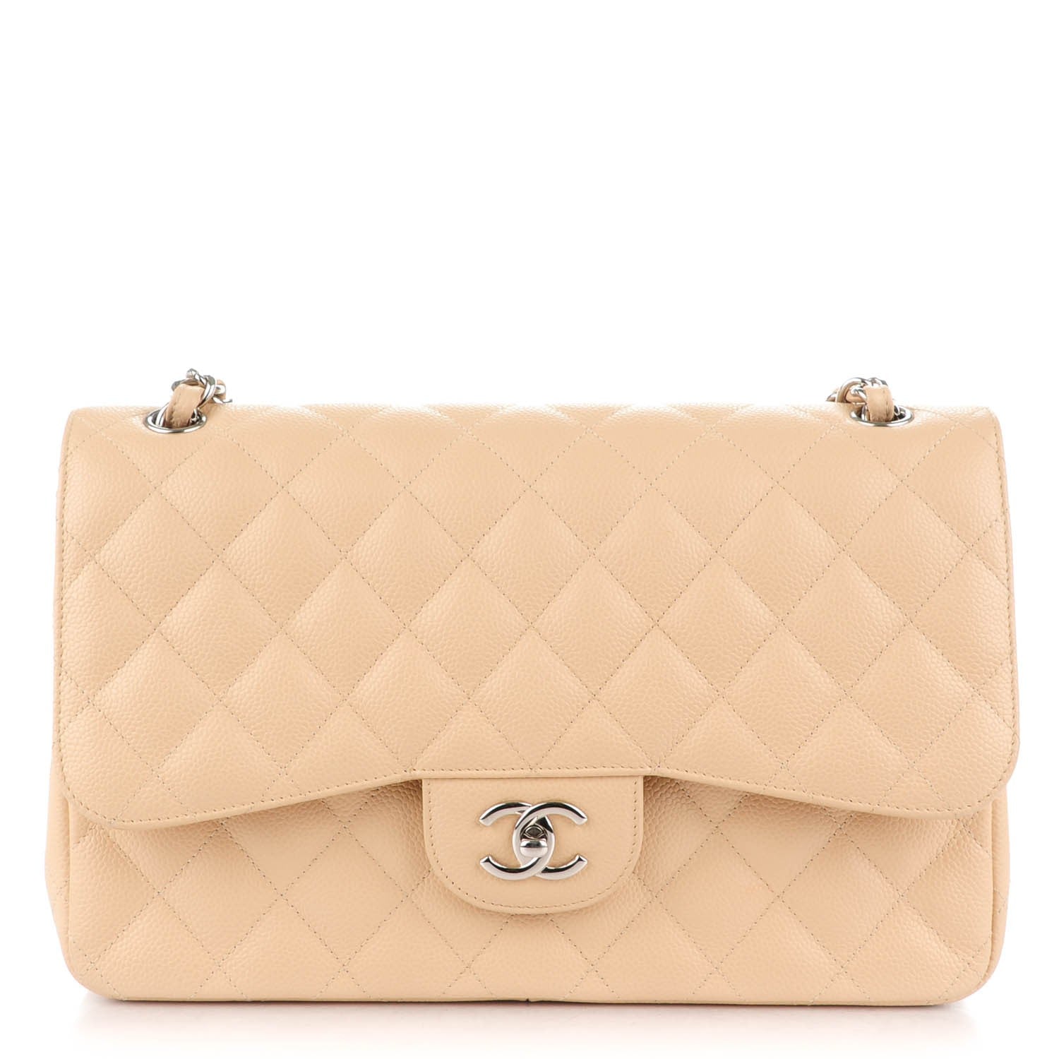 Chanel Caviar Quilted Jumbo Double Flap Beige Clair 1 of 9