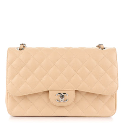 Chanel Caviar Quilted Jumbo Double Flap Beige Clair 1 of 9