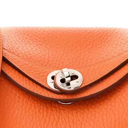 Hermes Taurillon Clemence Mini Lindy 20 Feu 8 of 10