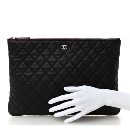 Chanel Caviar Quilted Large Cosmetic Case Black 2 of 8