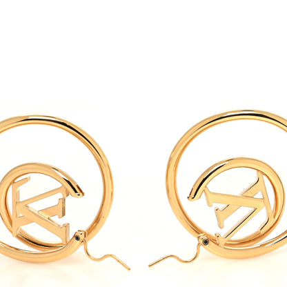 Louis Vuitton Spiral Hoop Earrings Gold 3 of 4