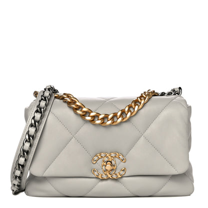 Chanel Lambskin Quilted Medium Chanel 19 Flap Grey 1 of 11