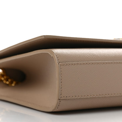 Saint Laurent Grain De Poudre Medium Monogram Kate Satchel Dark Beige 8 of 10