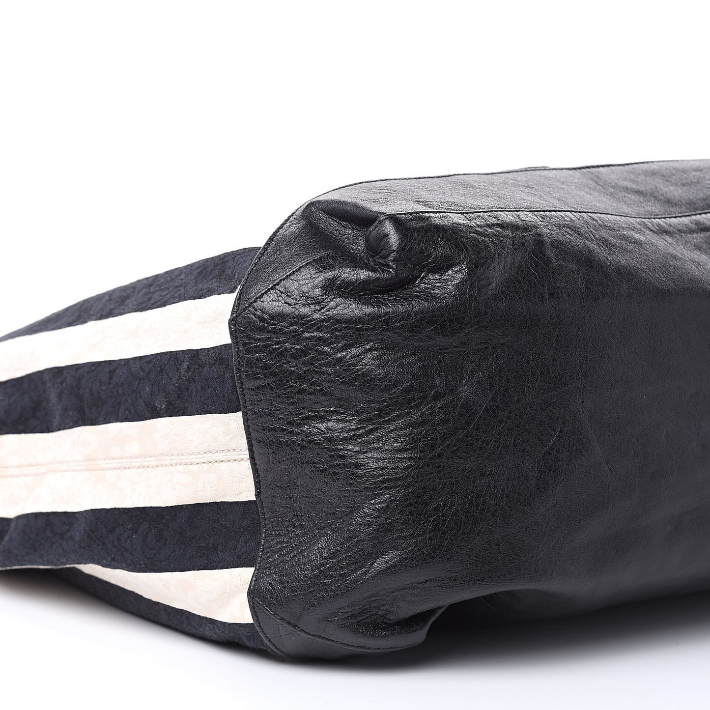 Agneau Damask Stripe Courier Black White