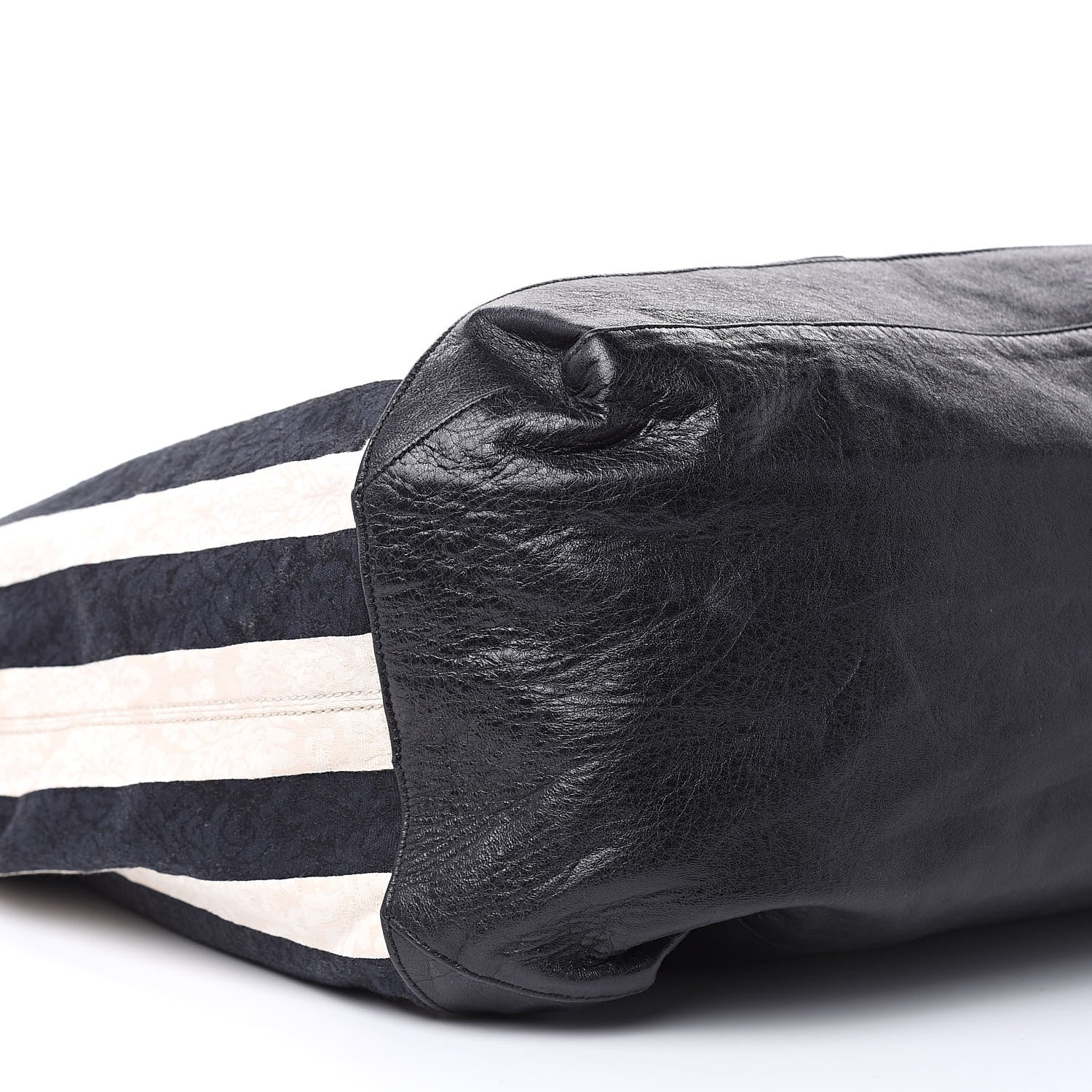 Balenciaga Agneau Damask Stripe Courier Black White 8 of 15