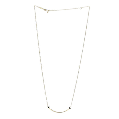 Tiffany 18K Yellow Gold Small T Smile Pendant Necklace 3 of 6