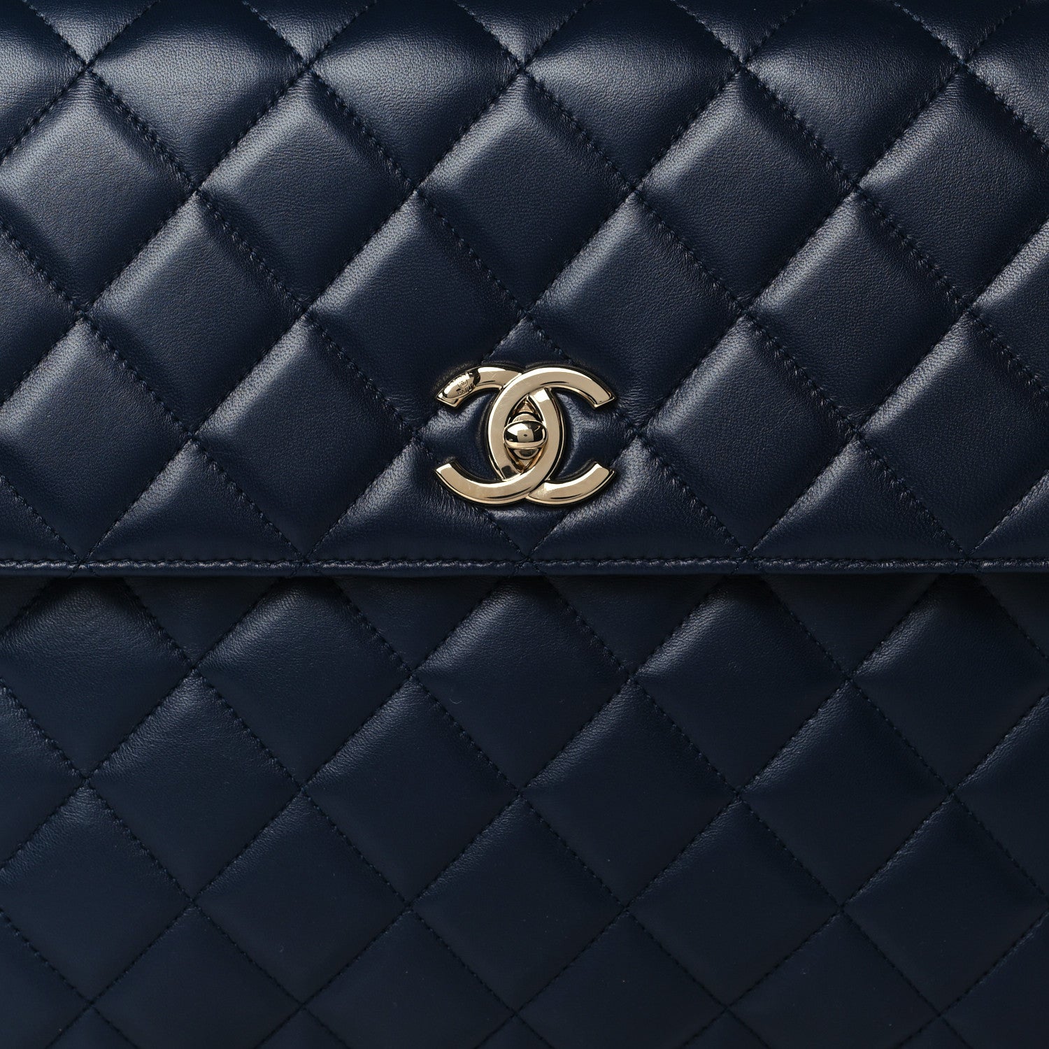 Chanel Lambskin Quilted Large Trendy CC Flap Dual Handle Bag Navy Blue 7 of 9