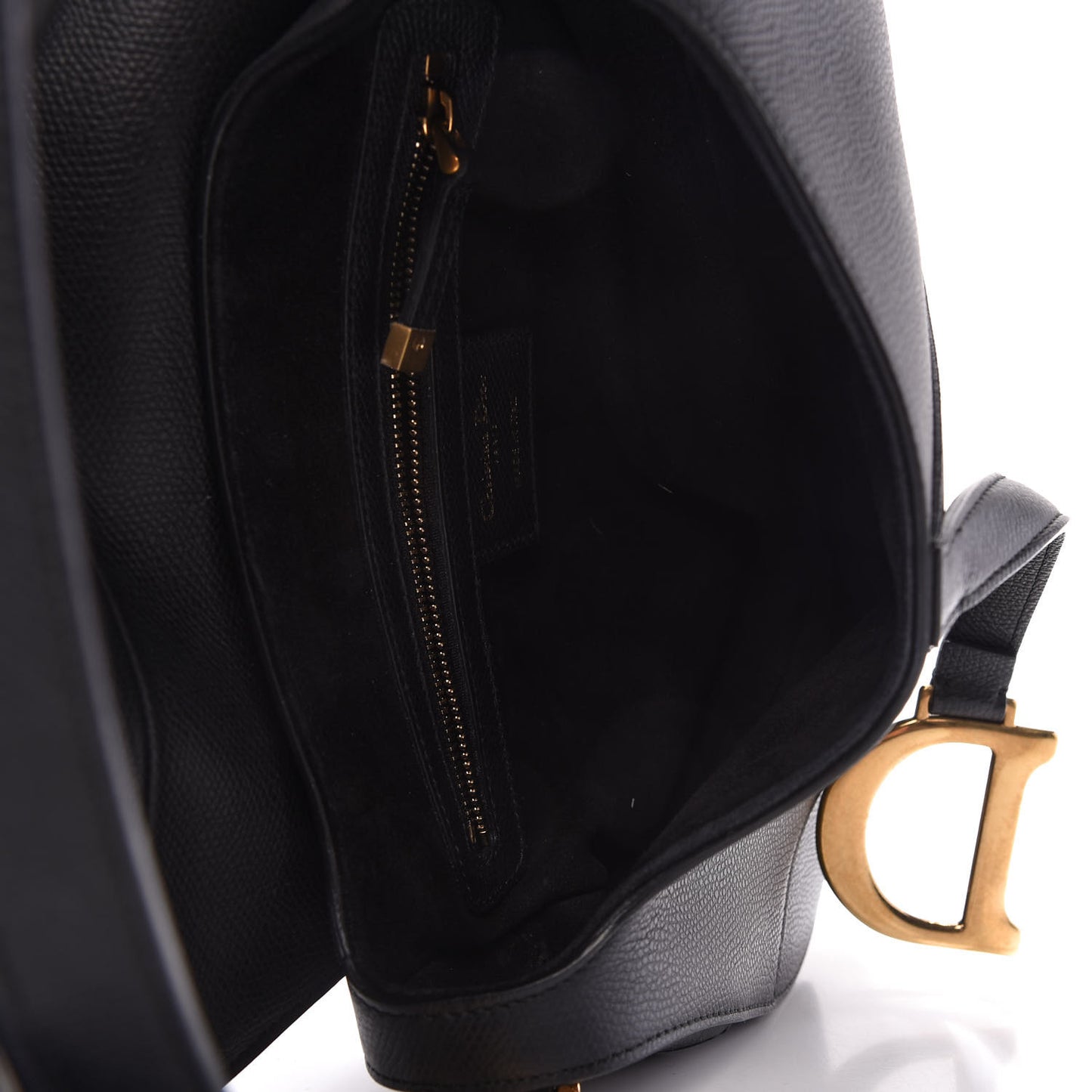 Grained Calfskin Saddle Bag Black