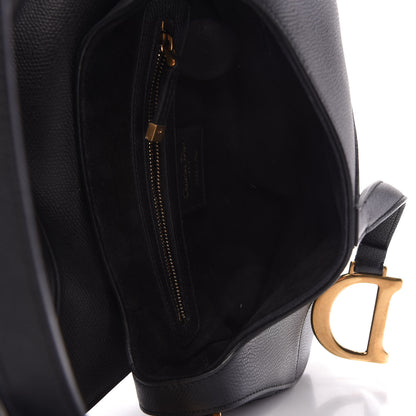 Christian Dior Grained Calfskin Saddle Bag Black 5 of 11