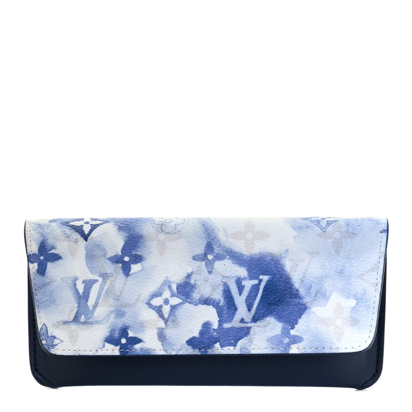 Monogram Watercolor Woody Glasses Case Blue