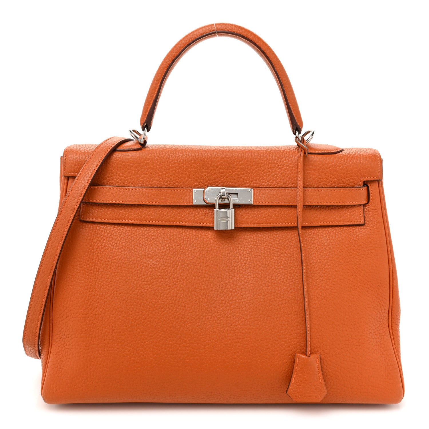 Hermes Taurillon Clemence Kelly Retourne 35 Orange 1 of 26