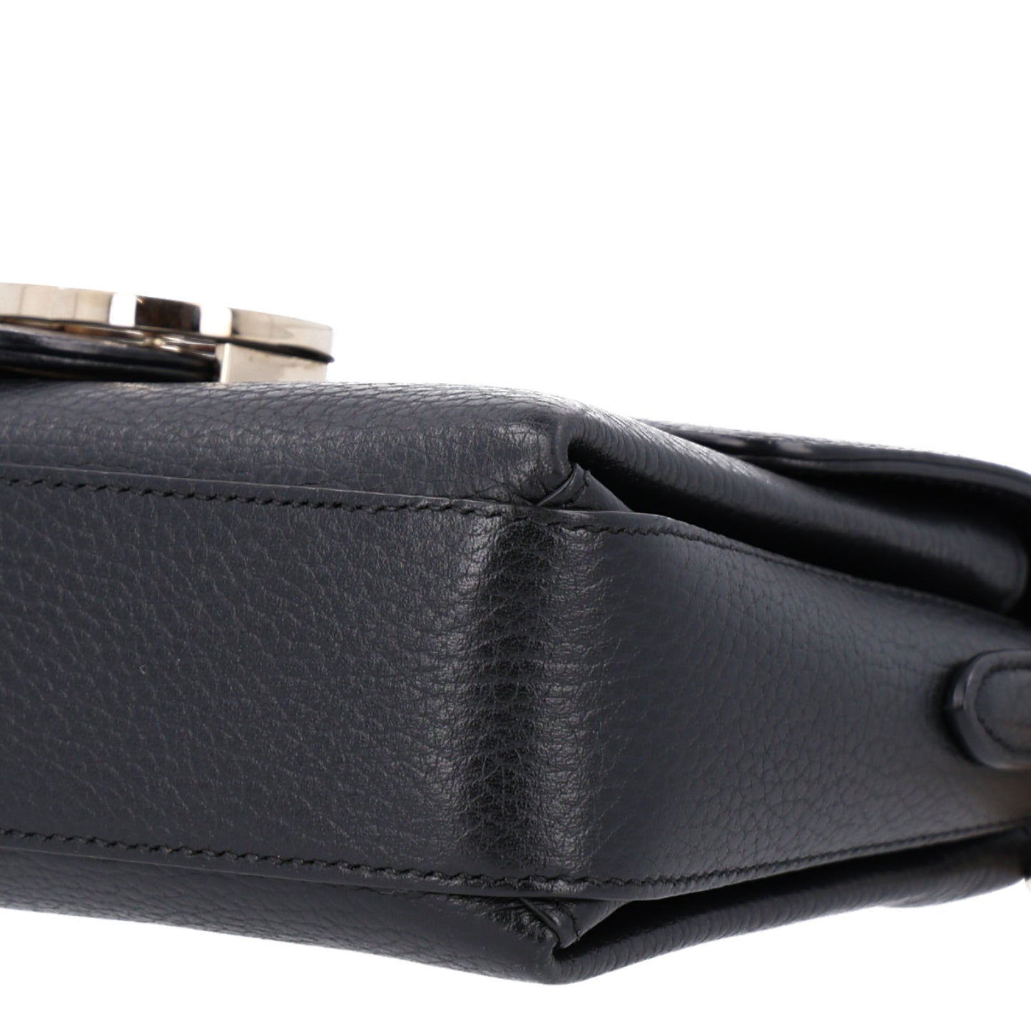 Dollar Calfskin Interlocking G Crossbody Bag Black