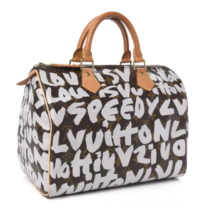 Louis Vuitton Monogram Graffiti Speedy 30 Silver 3 of 13
