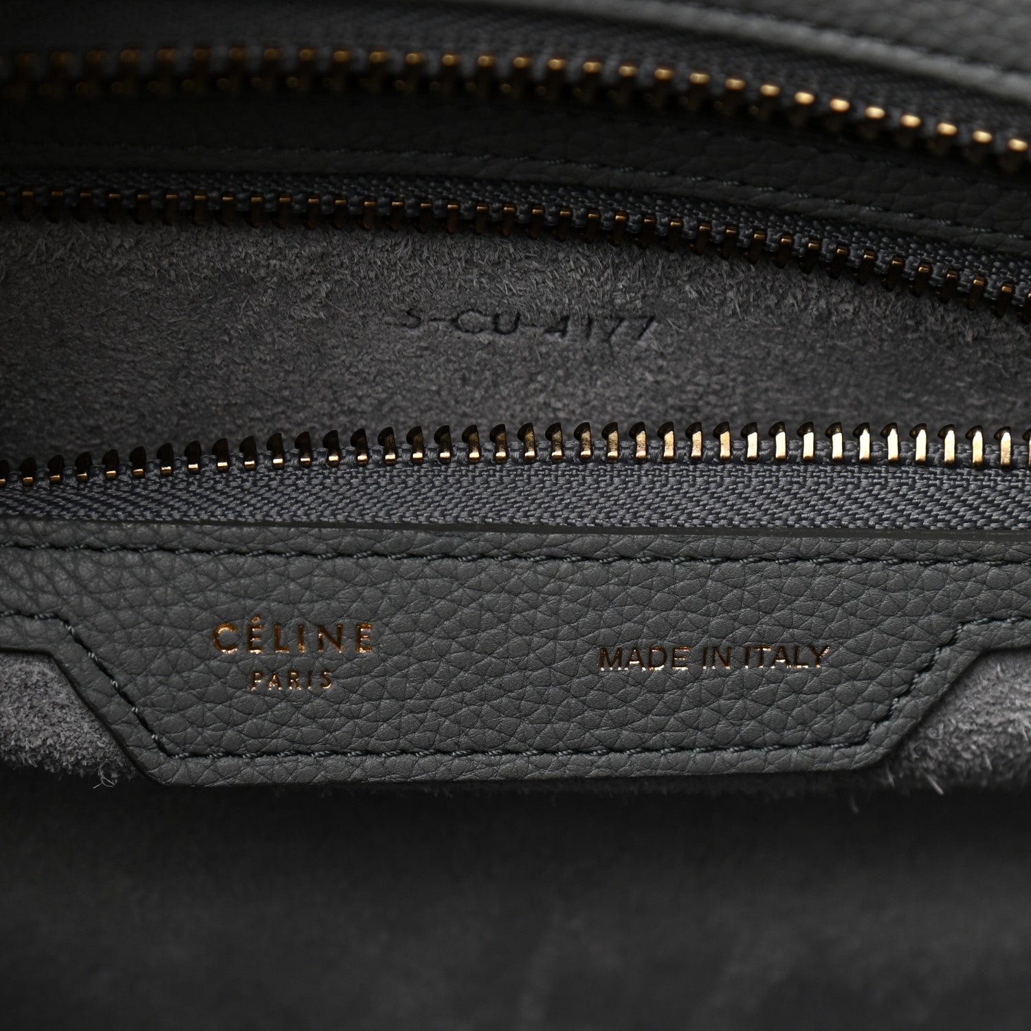 Celine Drummed Calfskin Mini Luggage Kohl 6 of 9