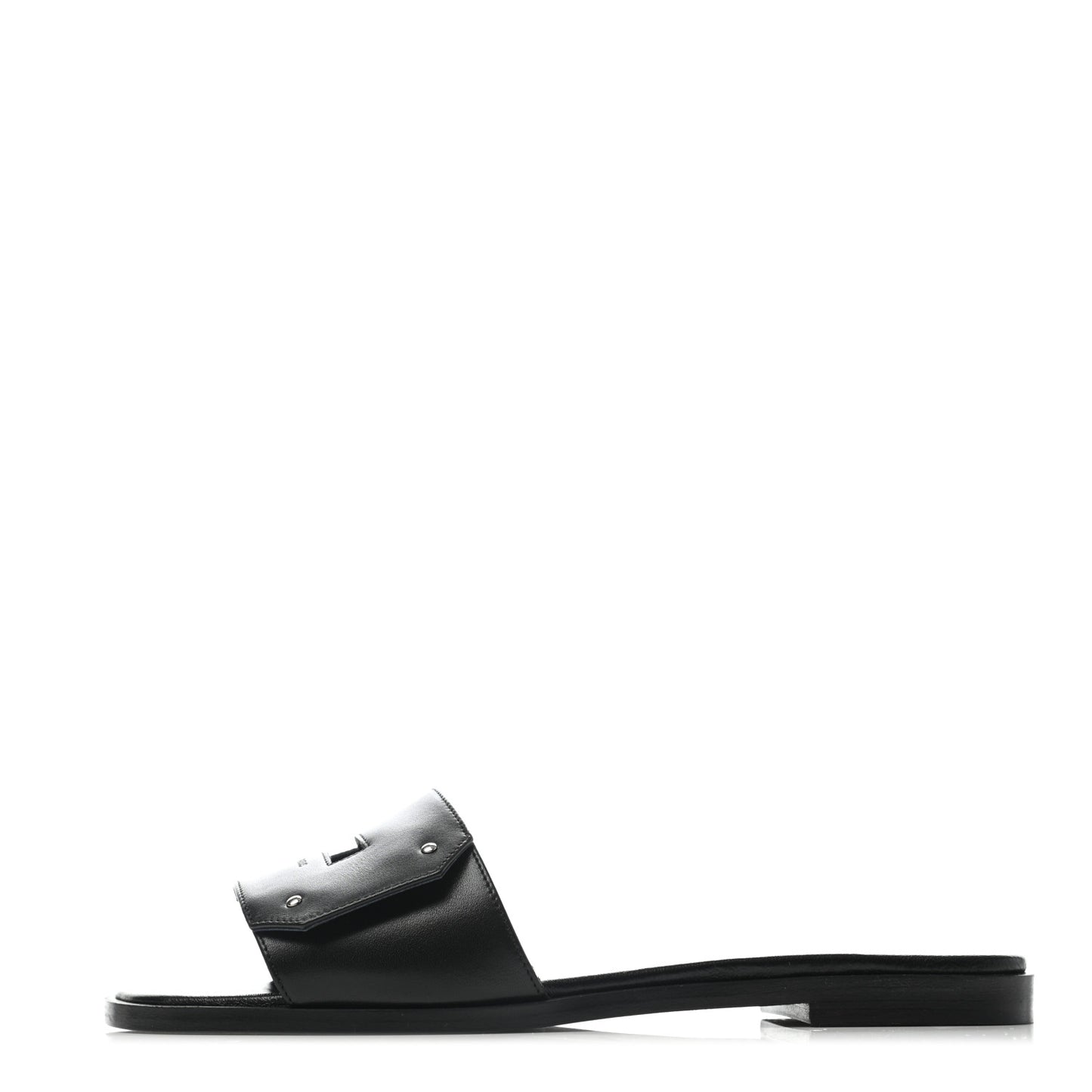 Calfskin View Sandals 36.5 Black