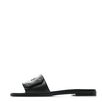 Hermes Calfskin View Sandals 36.5 Black 1 of 6