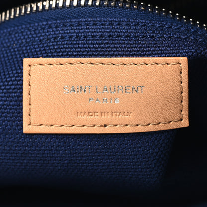 Saint Laurent Linen Calfskin Rive Gauche Backpack Blue Rouge Eros 6 of 11
