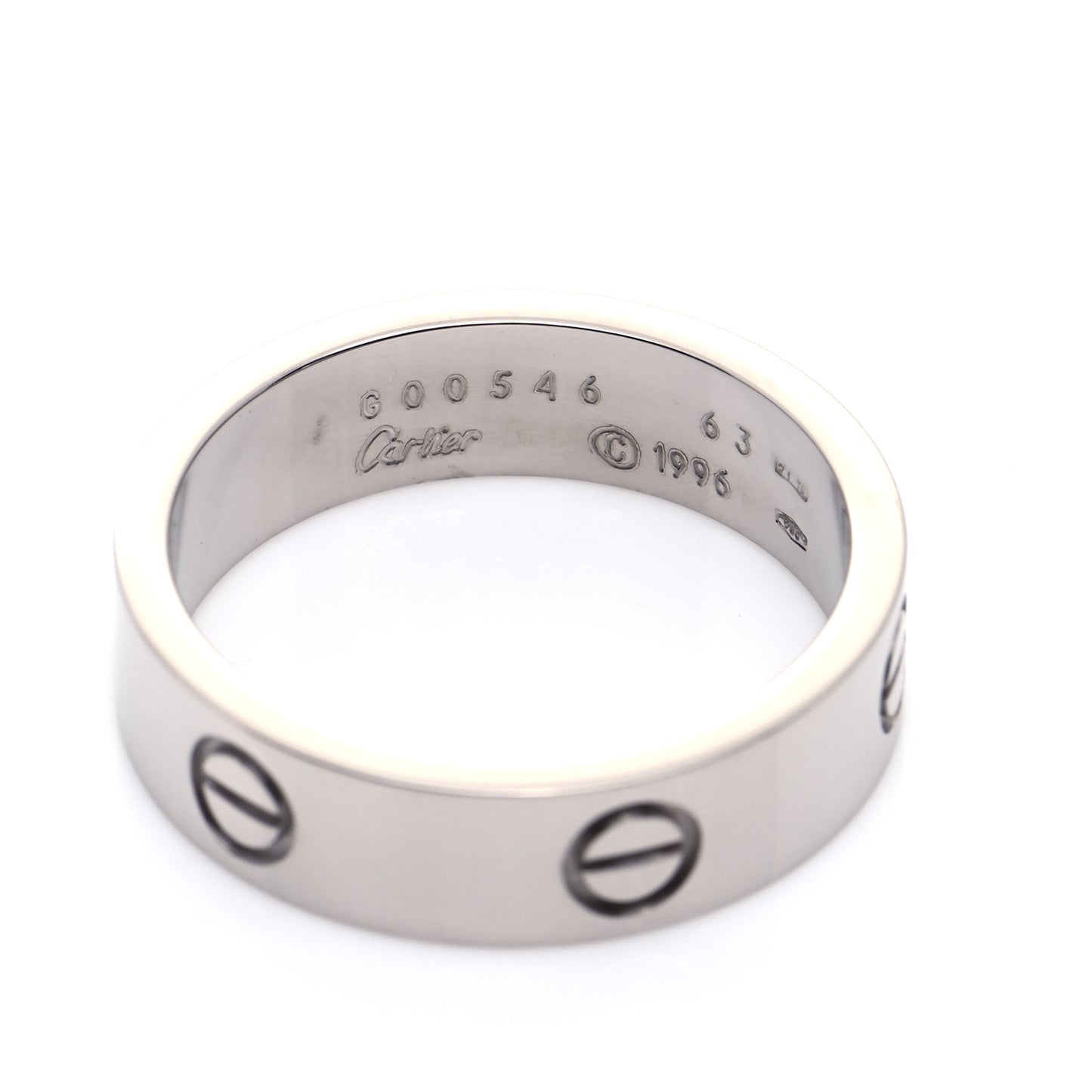 18K White Gold 5.5mm LOVE Ring 63 10.25