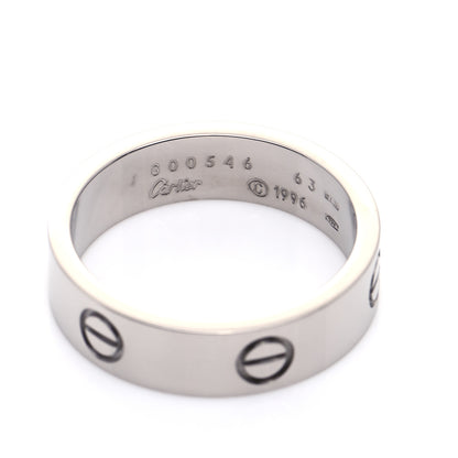 Cartier 18K White Gold 5.5mm LOVE Ring 63 10.25 5 of 5
