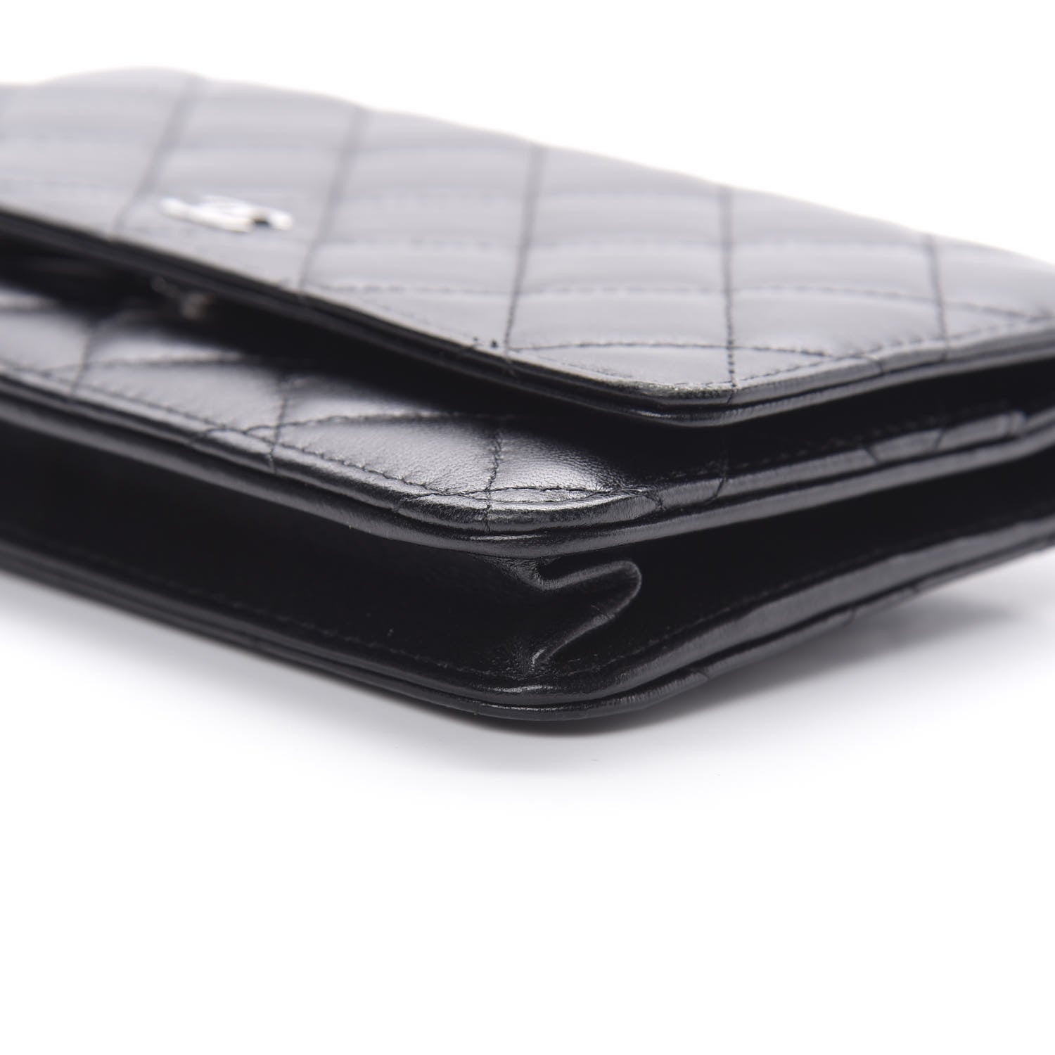 Chanel Lambskin Quilted Wallet On Chain WOC Black 11 of 14