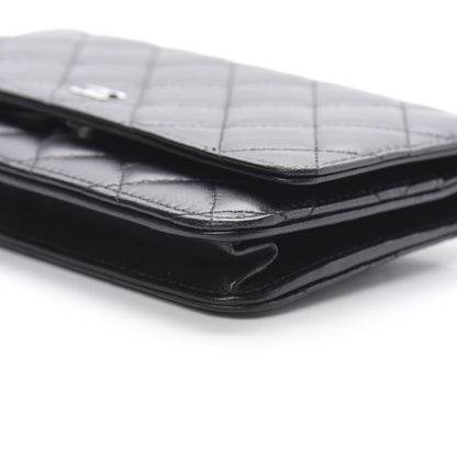 Chanel Lambskin Quilted Wallet On Chain WOC Black 11 of 14