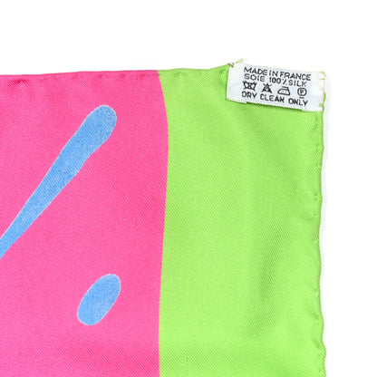 Hermes Silk Graff Hermes Graffiti Scarf 90 Rose Fluo Soleil Vert Fluo 3 of 4