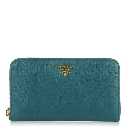 Prada Saffiano Metal Zip Around Wallet Ottanio 1 of 8