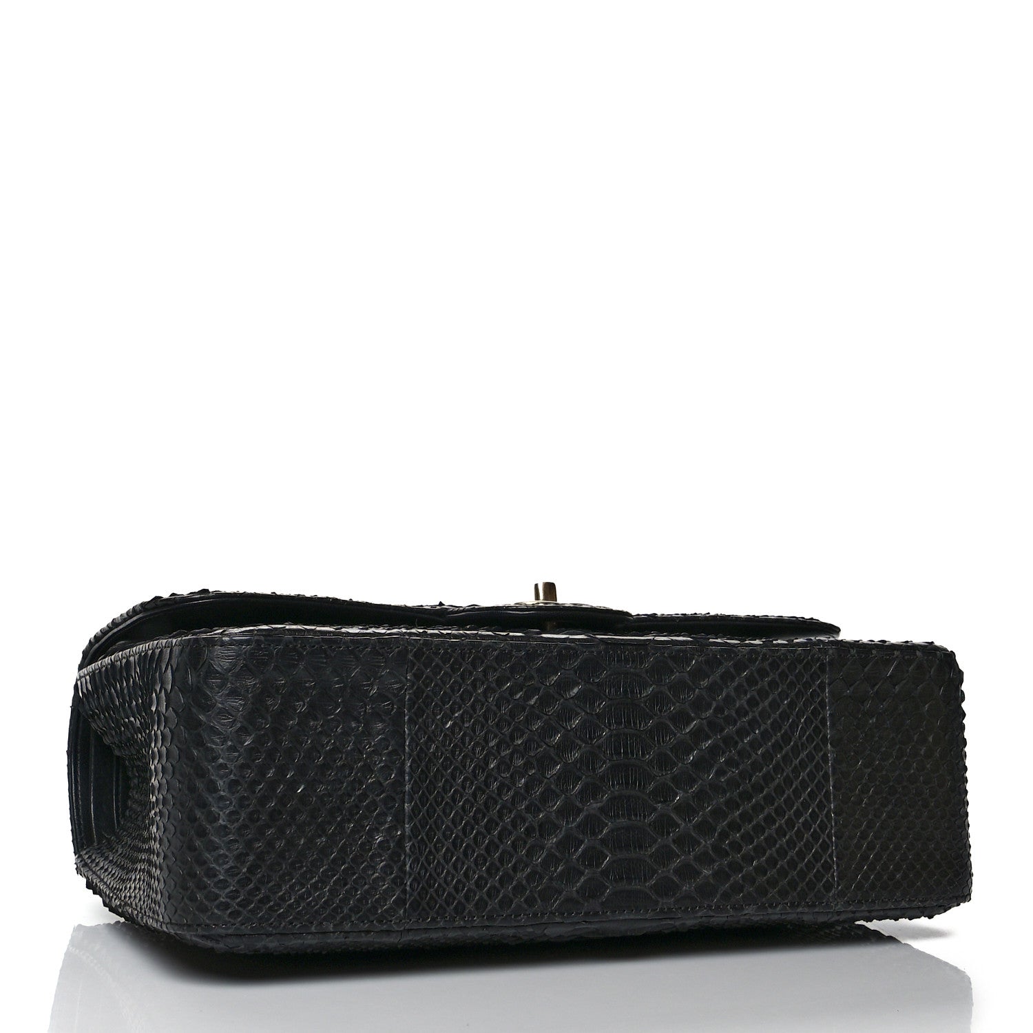 Chanel Snakeskin Jumbo Double Flap Black 4 of 14