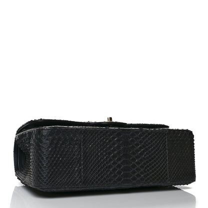 Chanel Snakeskin Jumbo Double Flap Black 4 of 14