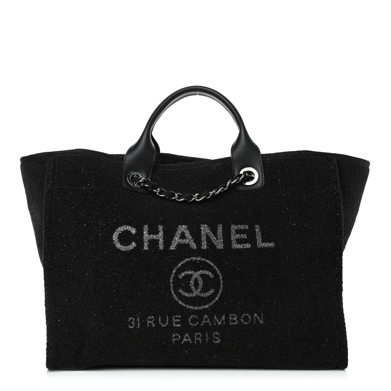 Chanel Lurex Boucle Medium Deauville Tote Black 1 of 10