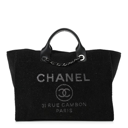 Chanel Lurex Boucle Medium Deauville Tote Black 1 of 10