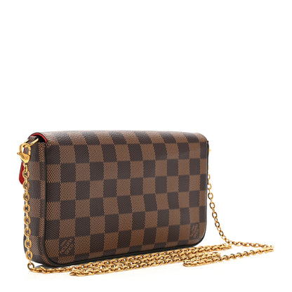 Louis Vuitton Damier Ebene Pochette Felicie Chain Wallet 4 of 11